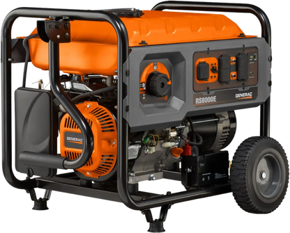 Generac RS8000E 8000W/10000W Portable Generator Electric Start with 25 Foot Cord Gas New