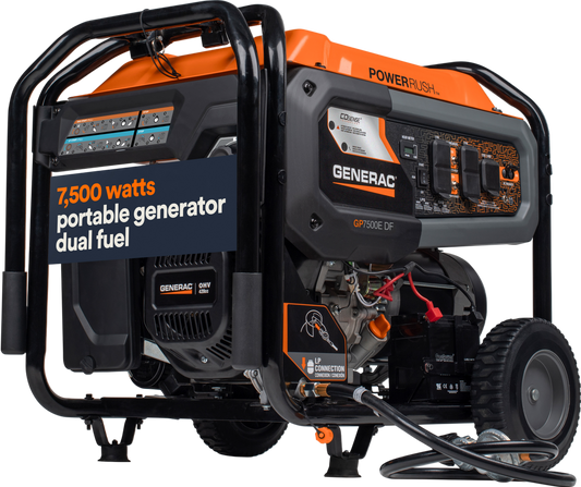 Generac GP7500EDF 7500W/9400W Generator Dual Fuel Gas Propane Electric Start CO Sense 8011 RFB