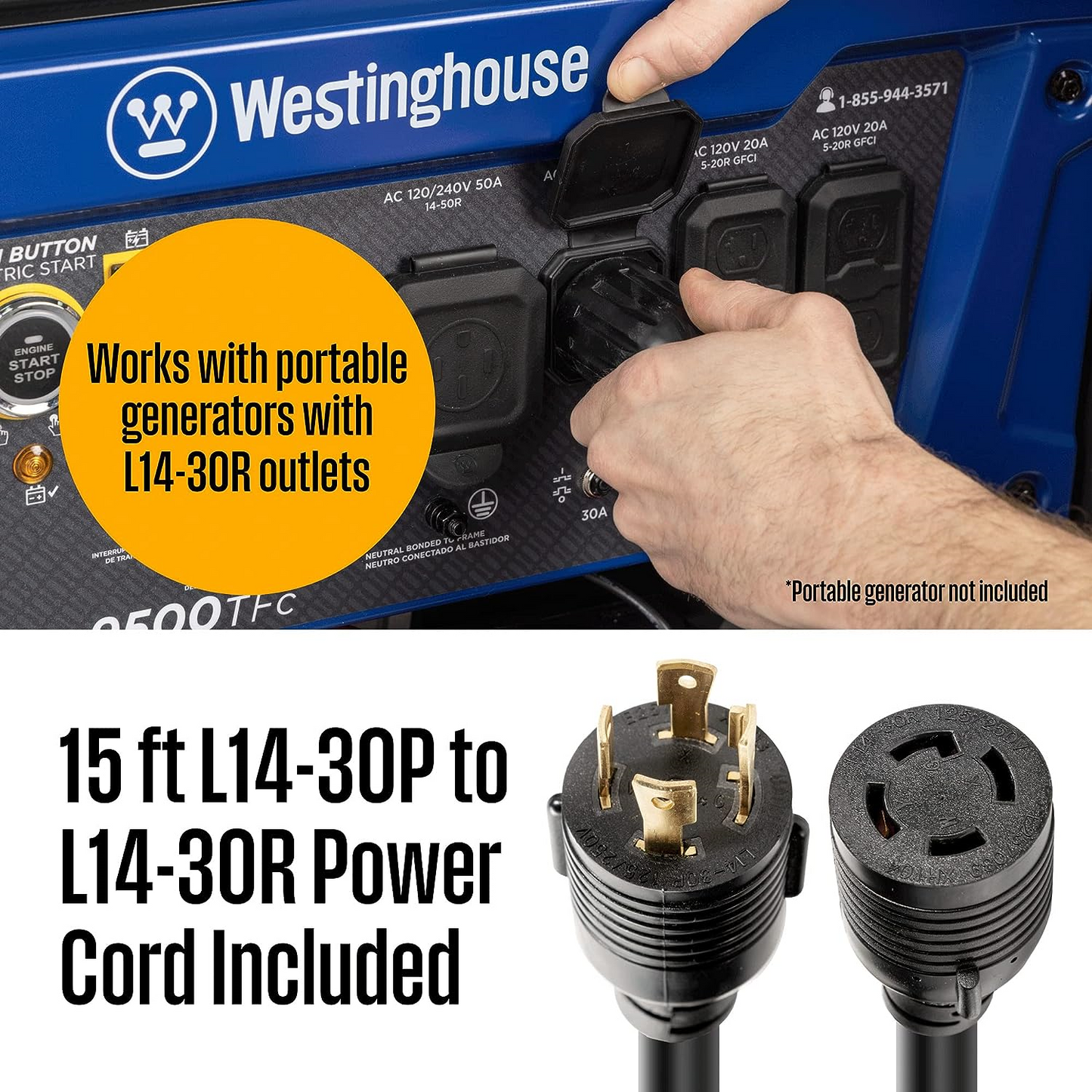 Westinghouse WMTS30A10C 30 Amp Manual Transfer Switch Kit New