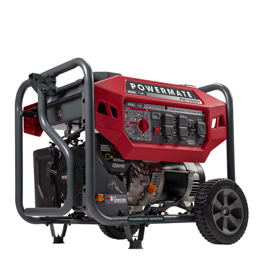 Generac/Powermate PM7500DF 6000W/7500W Recoil Start Dual Fuel Portable Generator with CO-Sense New