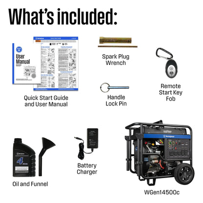 Westinghouse WGen14500c 14500W/18000W Generator 50 Amp CO Sensor Gas Remote Start New