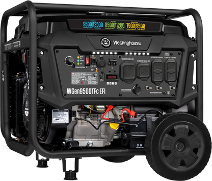 Westinghouse WGen9500TFc EFI Generator 9500/12500W Tri Fuel Gas Propane Natural Gas 50A Remote Start CO Sensor CARB New