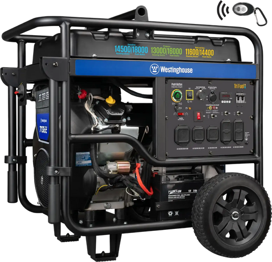 Westinghouse WGen14500TFc 14500W/18000W Generator Tri-Fuel Gasoline Liquid Propane Natural Gas CO Sensor Remote Start New