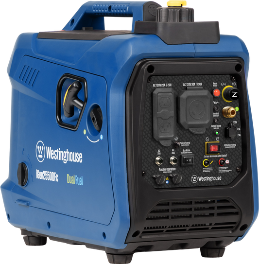 Westinghouse iGen2550DFc Inverter Generator 1900/2550W Dual Fuel Gas Propane 30A Low THD CO Sensor New