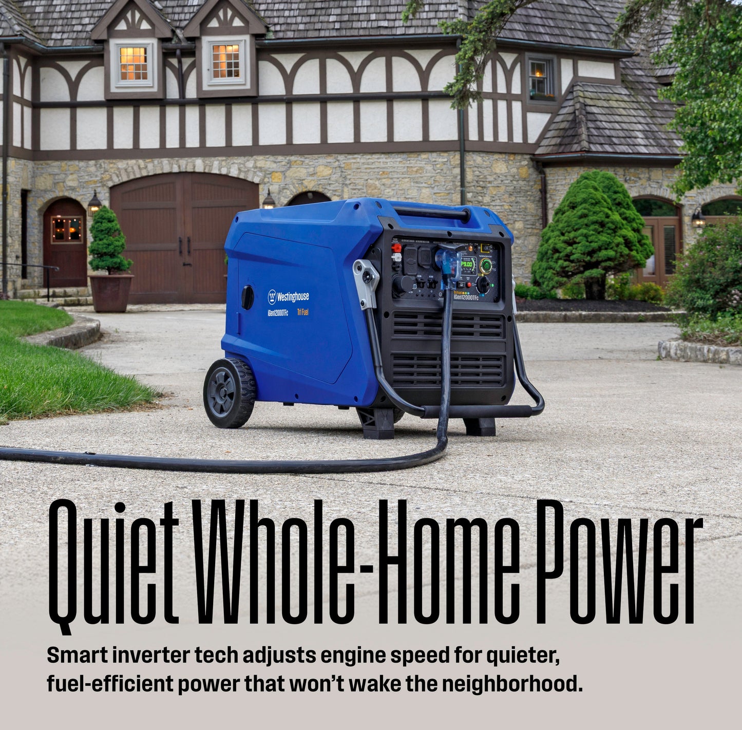 Westinghouse iGen12000TFc Inverter Generator 9000/12000W Tri Fuel Gas Propane Natural Gas 50A Low THD Remote Start CO Sensor New
